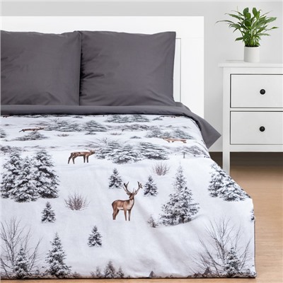 Новый год. Постельное бельё Этель 2 сп Snow forest 175х215 см, 200х220 см, 70х70 см - 2 шт, поплин