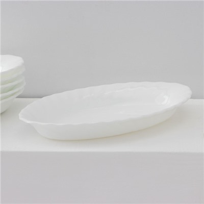 Набор овальных тарелок Luminarc Trianon, d=22 см, стеклокерамика, 6 шт, цвет белый