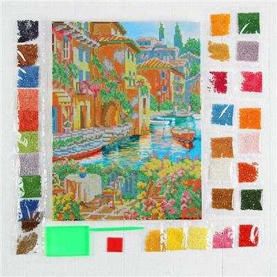Алмазная мозаика с частичным заполнением на подрамнике «Лето в Италии», 30 х 40 см. Набор для творчества