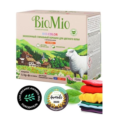 Стиральный порошок BioMio BIO-COLOR, универсальный, 1.5 кг