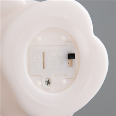 Ночник "Мишка с бантом" LED 2Вт от батареек 3хLR44 бело-розовый 5,5х7,5х11 см