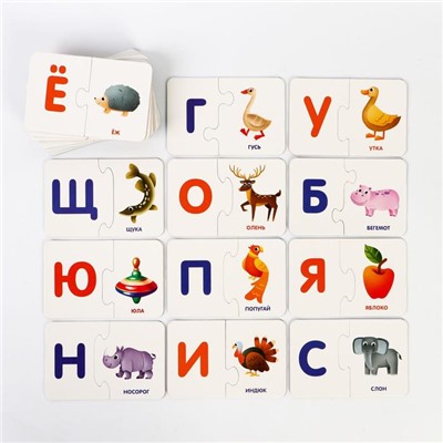 Настольная игра «Smart-пазлы. Алфавит для детей», 30 карточек