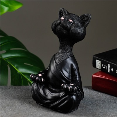 Фигура "Кошка йог" черная, 11х23х6см