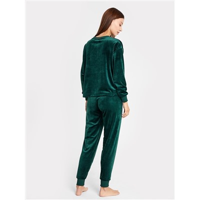 Комплект женский (джемпер, брюки) в зеленом оттенке