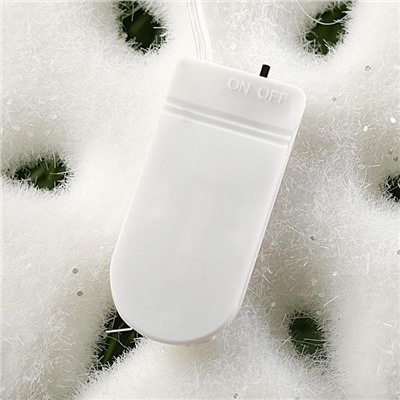 Светодиодная фигура «Снежинка» 20 см, флок, батарейки CR2032х2, свечение тёплое белое