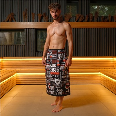 Полотенце для бани "Похвала" мужской килт 80х150 см, 100 % хл, вафельное полотно