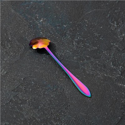 Ложка десертная из нержавеющей стали Magistro «Ромашка», h=12,5 см, цвет хамелеон