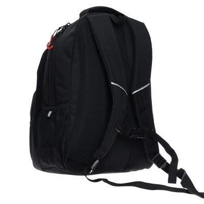 Рюкзак молодёжный Grizzly, 45 х 32 х 23 см, эргономичная спинка, чёрный, красный