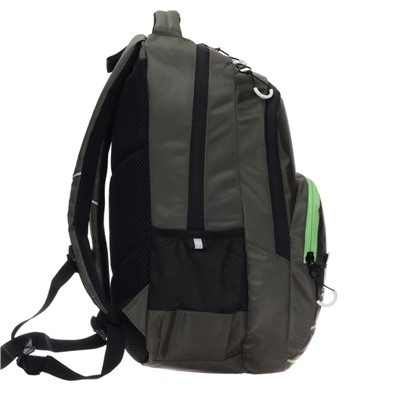 Рюкзак молодёжный Grizzly, 45 х 32 х 23 см, эргономичная спинка, хаки, зелёный