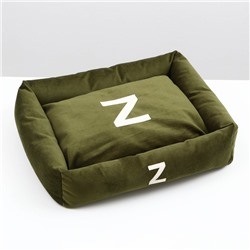 Лежанка "Z",  53 х  44 х  11 см, зелёная, мебельная ткань