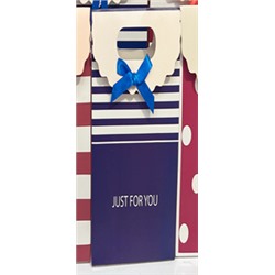 Пакет подарочный (M) "Many stripes", blue (19x 9 x 27)