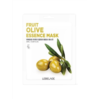 LEBELAGE - МАСКА ТКАНЕВАЯ С ЭКСТРАКТОМ ОЛИВЫ FRUIT OLIVE ESSENCE MASK, 25 МЛ