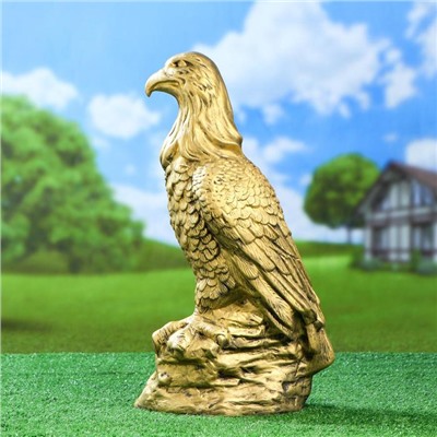 Садовая фигура "Орёл в гнезде", золото, керамика, 50 см