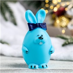 Фигурное мыло "Кролик яйцо с бантом" синий, 90гр, 5х5х9см