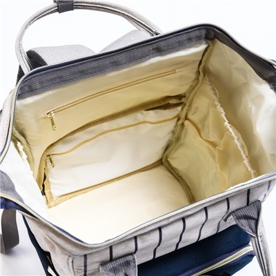 Сумка-рюкзак для хранения вещей малыша, цвет серый/синий
