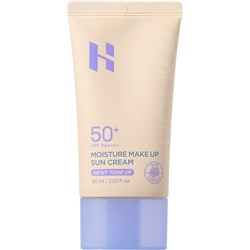 Солнцезащитный крем для лица + увлажняющая база под макияж с тонирующим эффектом Moisture Make Up Sun Cream Dewy Tone Up SPF 50+ PA++++, 60 мл