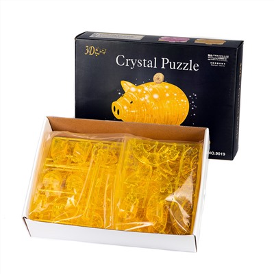 Yuxin 3D-Пазл "Большая Cвинья-Копилка" Желтая Crystal Puzzle