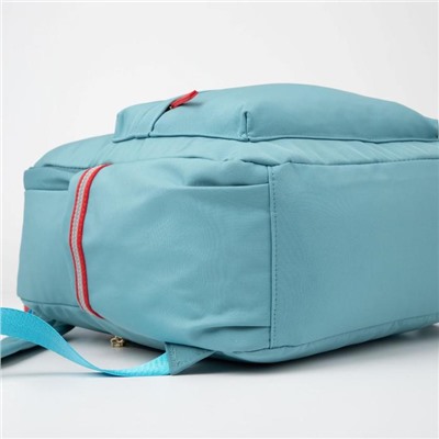 Рюкзак, отдел на молнии, 2 наружных кармана, 2 боковых кармана, цвет бирюзовый