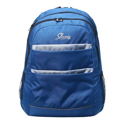 Рюкзак молодёжный Stavia, 46 х 33 х 16 см, эргономичная спинка, с вышивкой, синий, светло-серый