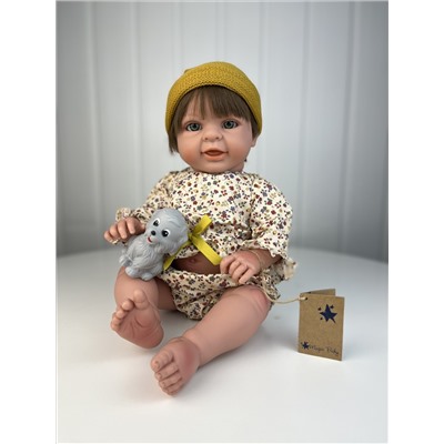 Кукла-пупс Паула, в вязаной кофте, шапочке и пинетках, 47 см , арт. 46127