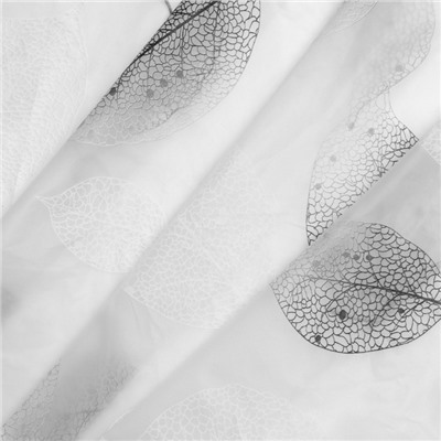 Штора для ванны Доляна «Чёрно-белые листья», 180×180 см, EVA