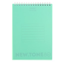 Блокнот А5 80л кл на гребне NEWtone PASTEL МЯТА, пласт обл, бл 80 г/м2