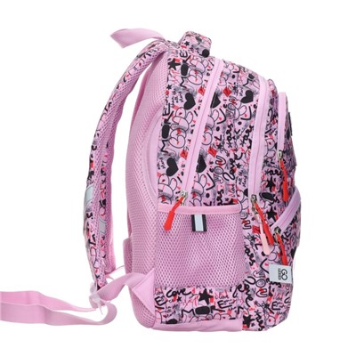 Рюкзак школьный GoPack Education More love, 39 х 29,5 х 12 см, эргономичная спинка, розовый