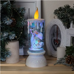 Светодиодная фигура «Свеча с ангелом» 10 × 26 × 10 см, пластик, блёстки, батарейки ААх3 (не в комплекте), свечение RGB