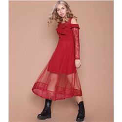 Платье #6808, красный