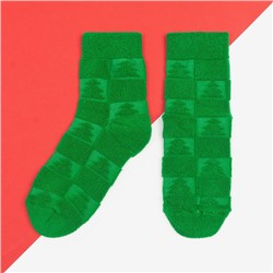 Носки детские махровые KAFTAN "Ёлочки", р-р 16-18 см, зеленый