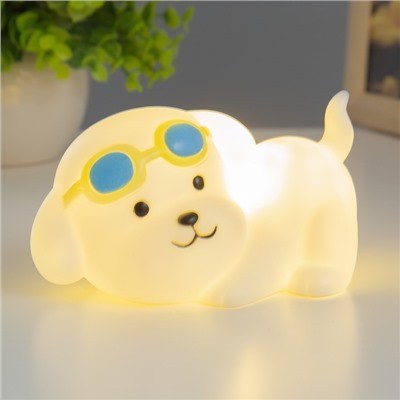 Ночник "Крутая собачка" LED от батареек белый 11,4х6,9 см