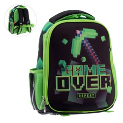 Рюкзак каркасный Hatber Ergonomic Min "Game over", 35 х 27 х 13 см, чёрный, зелёный