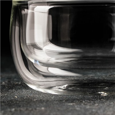 Пиала стеклянная (чаша) Magistro «Дуо», 300 мл, 11,5×6 см, с двойными стенками