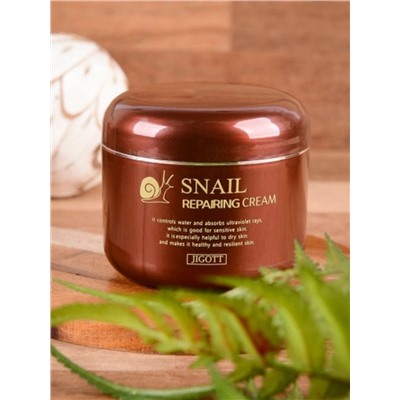 JIGOTT - КРЕМ ДЛЯ ЛИЦА С МУЦИНОМ УЛИТКИ SNAIL REPARING CREAM, 100 ML