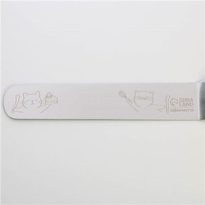 Лопатка кондитерская с деревянной ручкой «Два кота», 31.5 см х 3 см