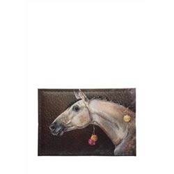 Обложка для одной карточки с принтом Eshemoda “Веснушки”, натуральная кожа
