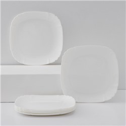 Набор десертных тарелок Luminarc Lotusia, d=20,5 см, стеклокерамика, 6 шт, цвет белый