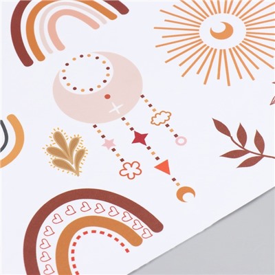 Наклейка пластик интерьерная цветная "Пастель: радуга и солнышки" 30х90 см