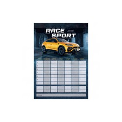 Магнитный планер расписание уроков с маркером А3 ArtSpace "Пиши-Стирай. Race Sport"