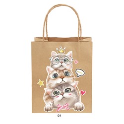 Пакет подарочный «Furry friends», three cats (21*25.5*10)