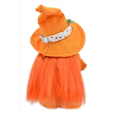 Пупс-мини "Ведьмочка", в оранжевом платье и шляпе, 18 см. арт. 138U-1