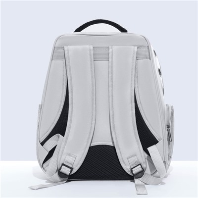 Рюкзак для переноски "Котик", прозрачный, 32 х 28 х 42 см, серый