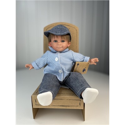 Кукла Джестито, мальчик в голубой рубашке, 28 см , арт. 11000C