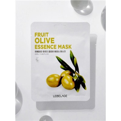 LEBELAGE - МАСКА ТКАНЕВАЯ С ЭКСТРАКТОМ ОЛИВЫ FRUIT OLIVE ESSENCE MASK, 25 МЛ