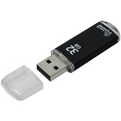 Память Smart Buy "V-Cut"  32GB, USB 2.0 Flash Drive, черный (металл. корпус )