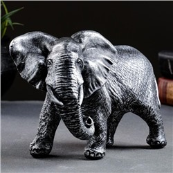 Фигура "Слон африканский" серебро, 18х7х13см