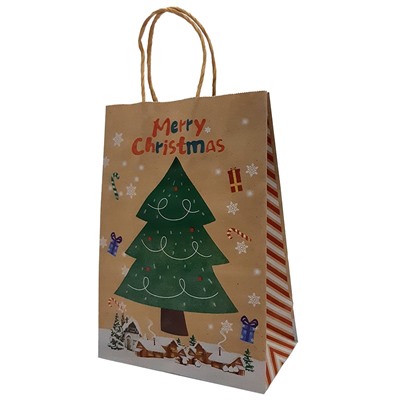 Рождество и Новый год | Крафт-пакет "Большая Рождественская елка" / 21х27х11- 21х27х11