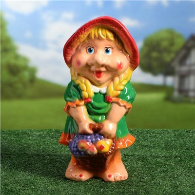 Садовая фигура "Девочка гномик", разноцветная, 39 см, микс