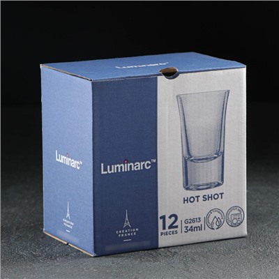 Набор стеклянных шотов Luminarc HOT SHOT, 34 мл, 12 шт, цвет прозрачный