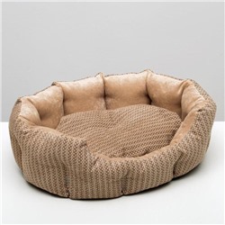 Лежанка для животных,мебельная ткань, холофайбер, 50 х  40 х 15 см, в коричневых оттенках